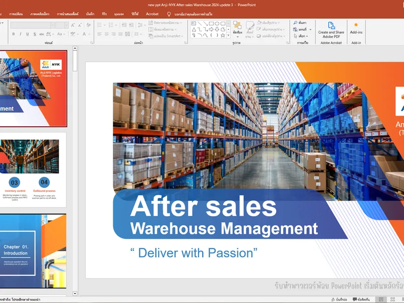 PowerPoint After Sales Warehouse Management — AnjI-NYK Logistics (Thailand)